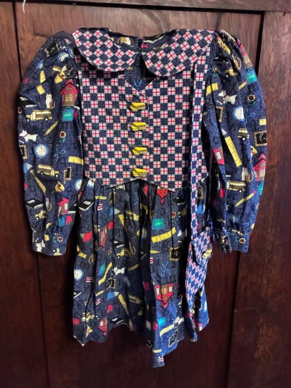Cute Girls (See Description for Measurements) School-Themed Dress with Purse